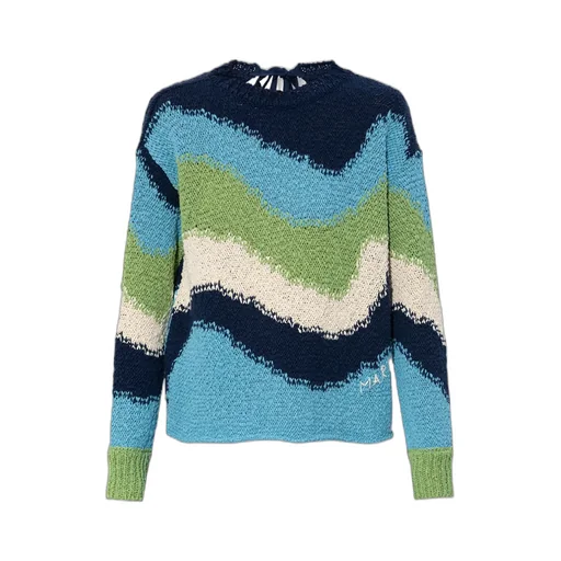 Colour-Block Crewneck Knitted Jumper