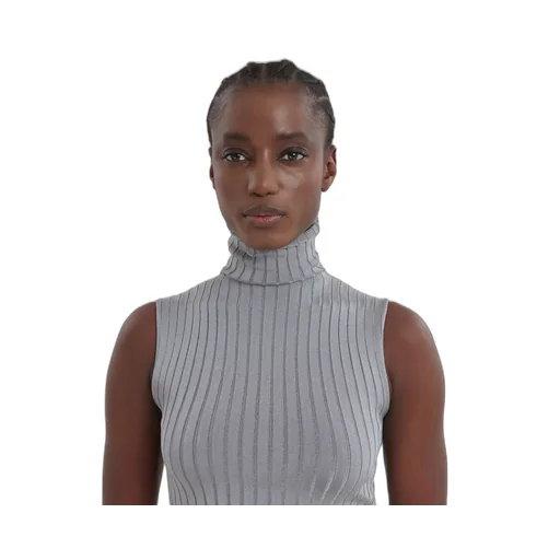 Turtleneck Sleeveless Knit Top