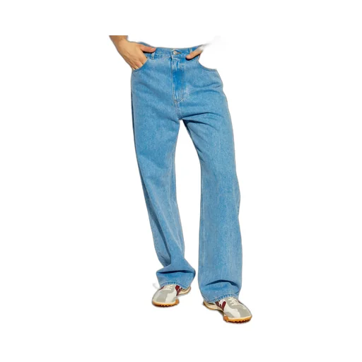 Logo Patch Straight Leg Jeans