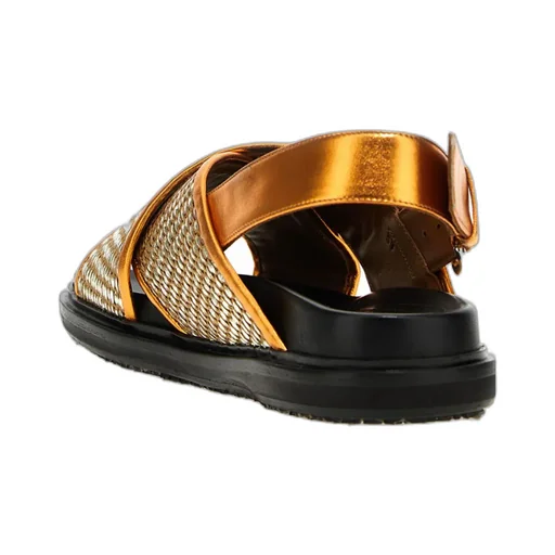 Fussbett Metallic Raffia Sandals