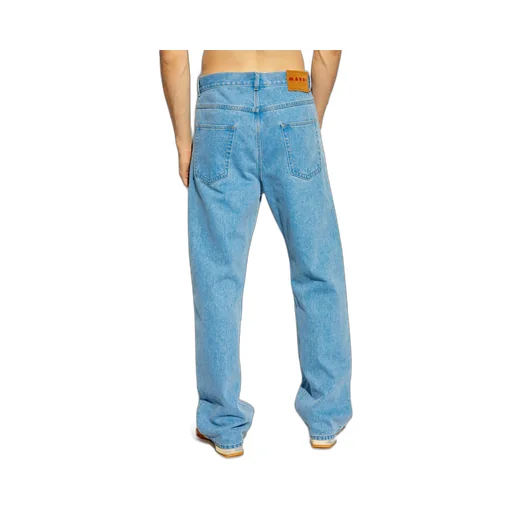 Logo Patch Straight Leg Jeans