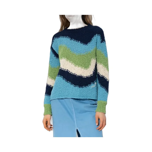 Colour-Block Crewneck Knitted Jumper