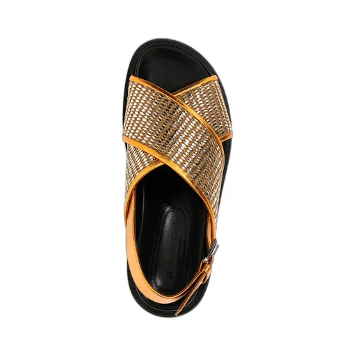 Fussbett Metallic Raffia Sandals