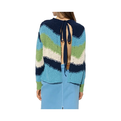 Colour-Block Crewneck Knitted Jumper