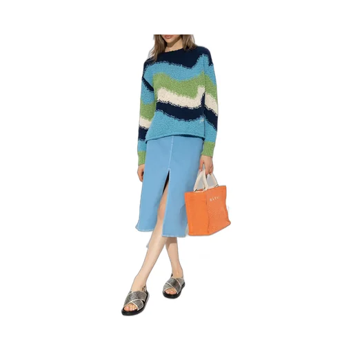 Colour-Block Crewneck Knitted Jumper