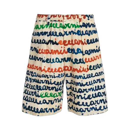 Handwriting Printed Poplin Shorts
