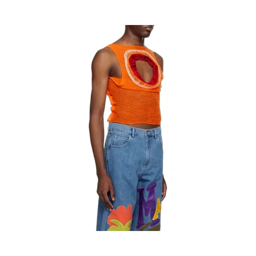 Wool-Cashmere Mesh Tank Top