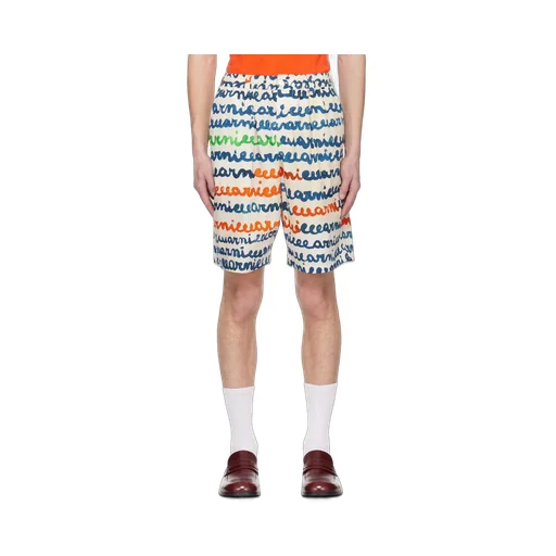 Handwriting Printed Poplin Shorts