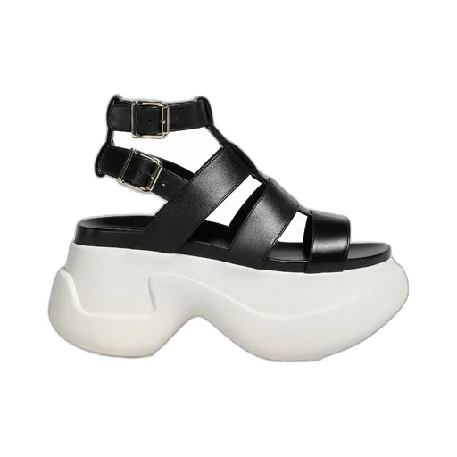 Leather Gladiator Sandal With Platform Sole