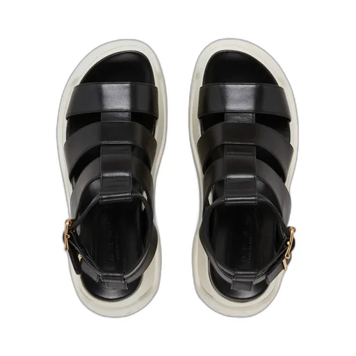 Leather Gladiator Sandal With Platform Sole