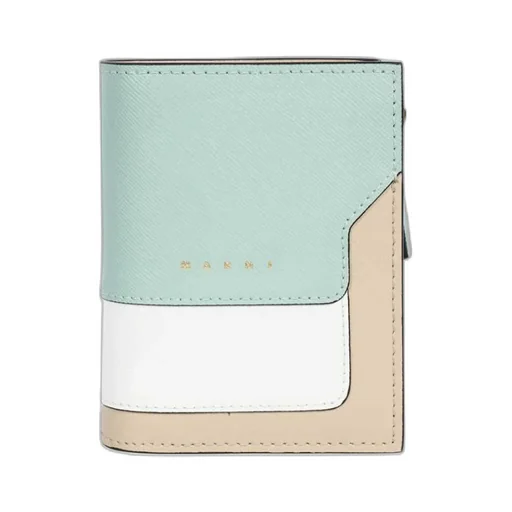 Logo Detailed Panelled Zipped Wallet