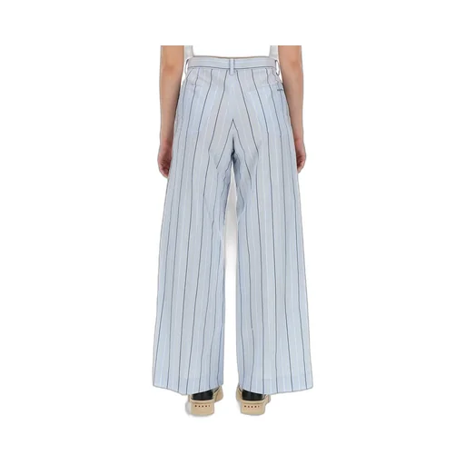 Poplin Striped Wide-Leg Trousers