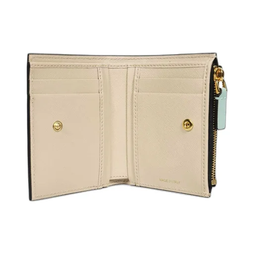 Logo Detailed Panelled Zipped Wallet