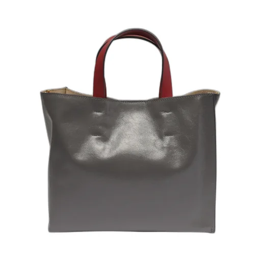 Logo-Stamp Leather Tote Bag