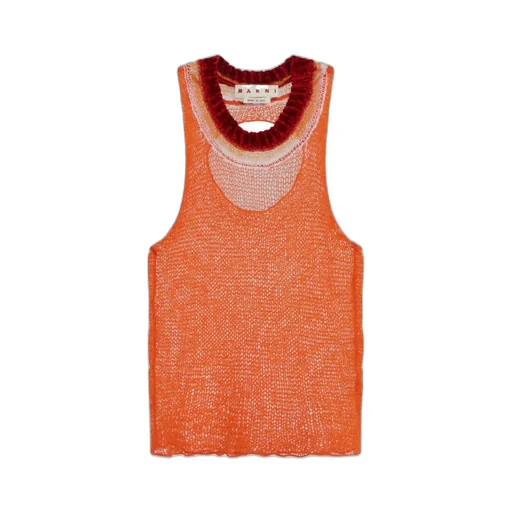 Wool-Cashmere Mesh Tank Top