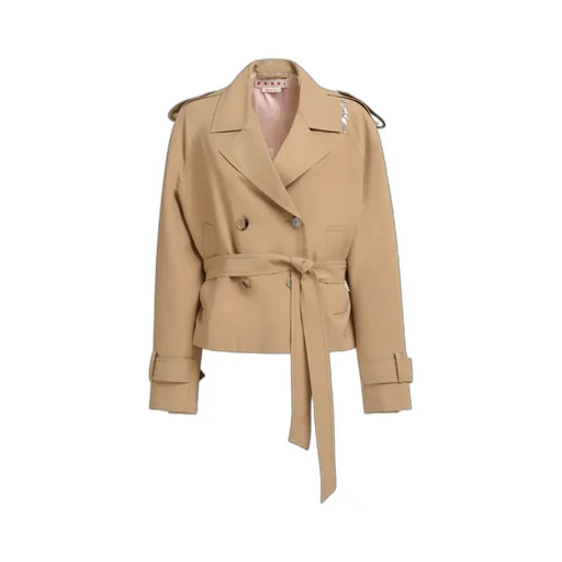 Double-Breasted Short Trench Jacket