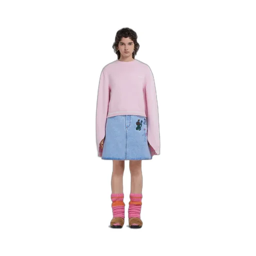 Denim Skirt With Embroidery