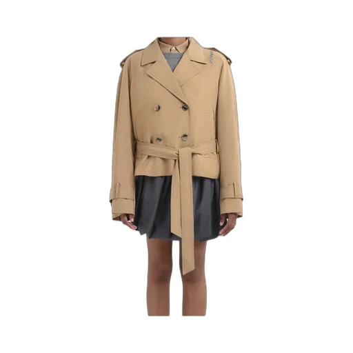 Double-Breasted Short Trench Jacket