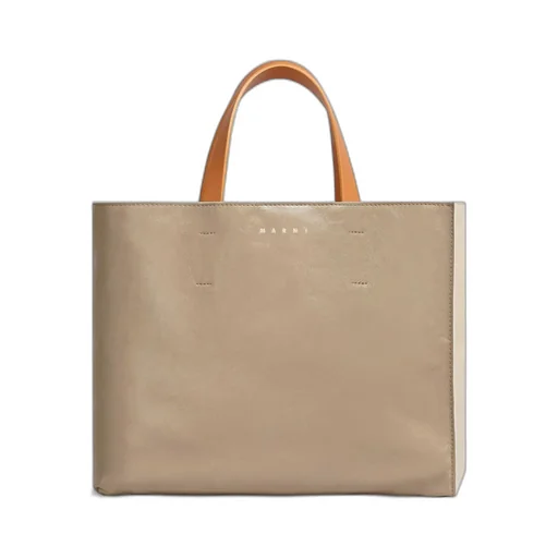 Logo Print Leather Shoulder Bag