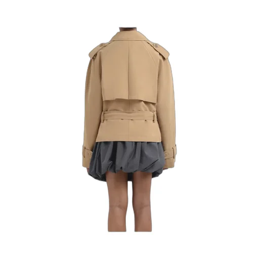 Double-Breasted Short Trench Jacket