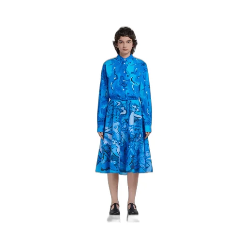 Printed Full Poplin Skirt