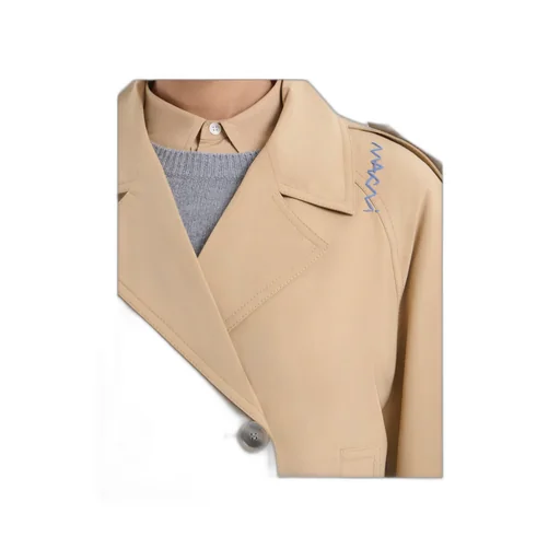 Double-Breasted Short Trench Jacket