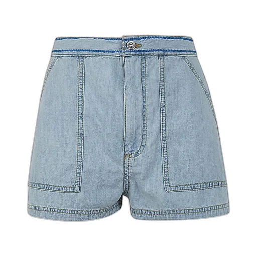 Embroidered-Logo Denim Shorts