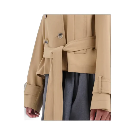 Double-Breasted Short Trench Jacket