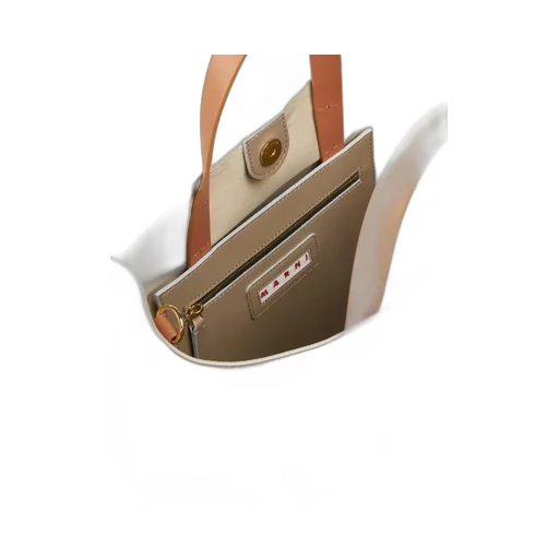 Logo Print Leather Shoulder Bag