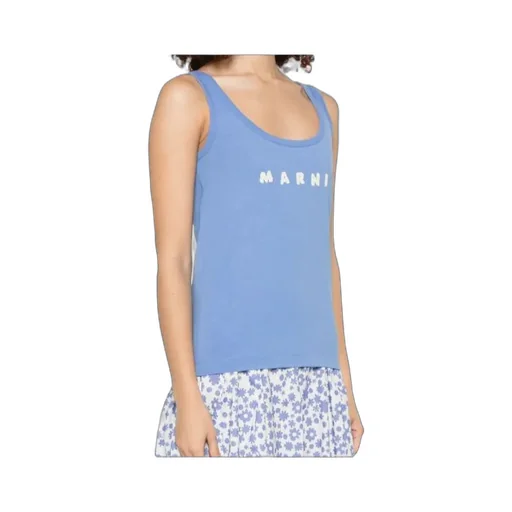 Logo-Printed Scoop Neck Tank Top