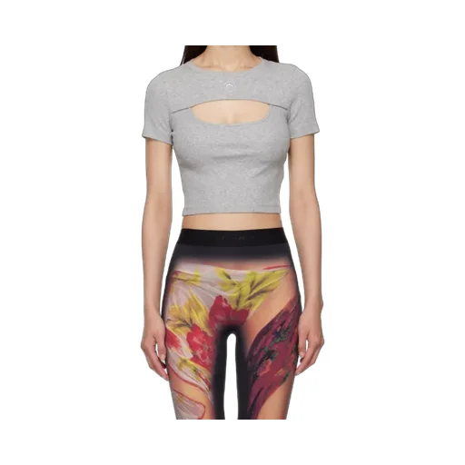 Elastical Rib Knit T-Shirt