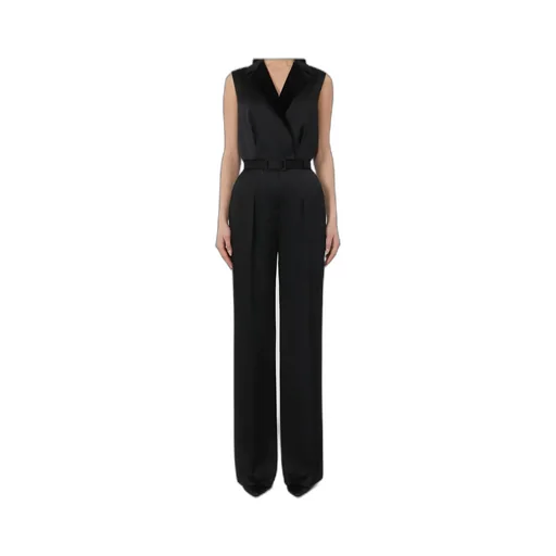 Lapel Sleeveless Jumpsuit