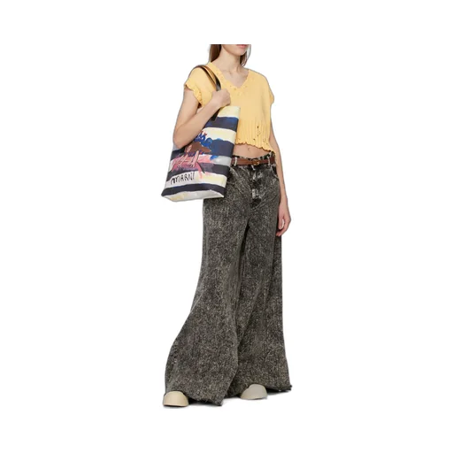 Graphic Printed Striped Tote Bag
