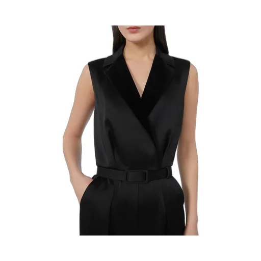 Lapel Sleeveless Jumpsuit