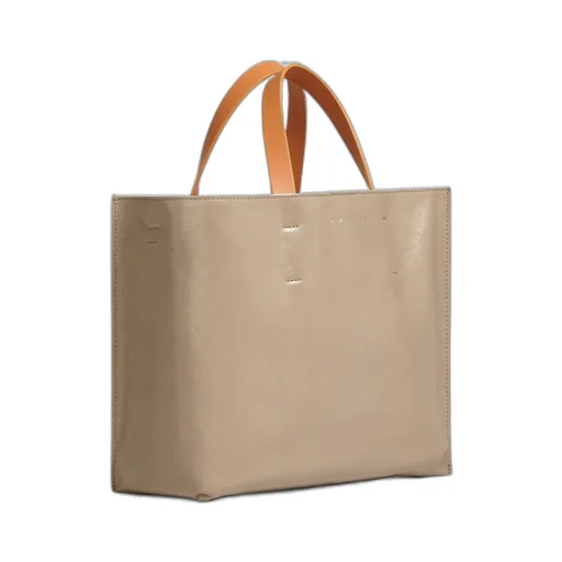Logo Print Leather Shoulder Bag