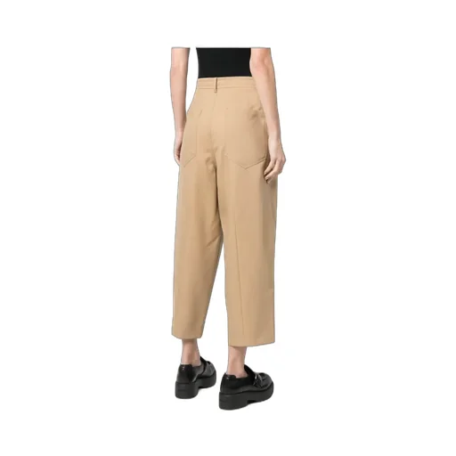 Wide Leg Cropped Wool Trousers