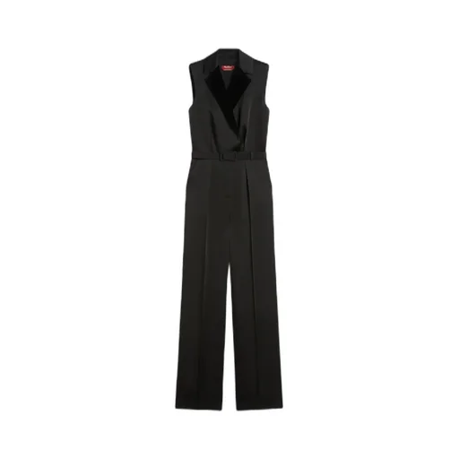 Lapel Sleeveless Jumpsuit