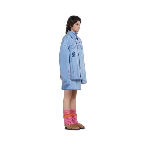 Denim Skirt With Embroidery