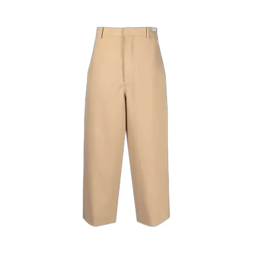 Wide Leg Cropped Wool Trousers
