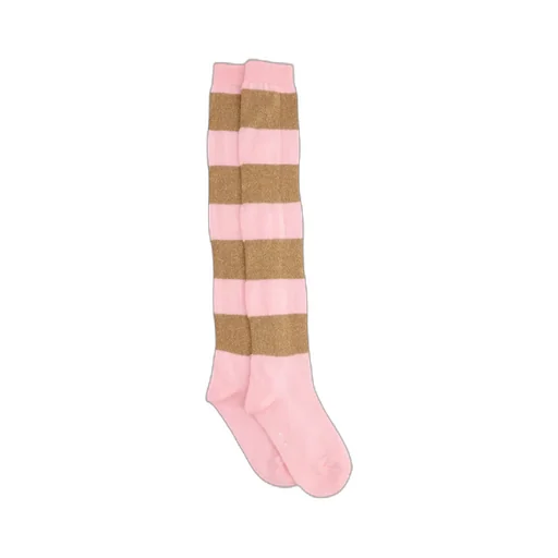 Striped Metallic Thread Socks