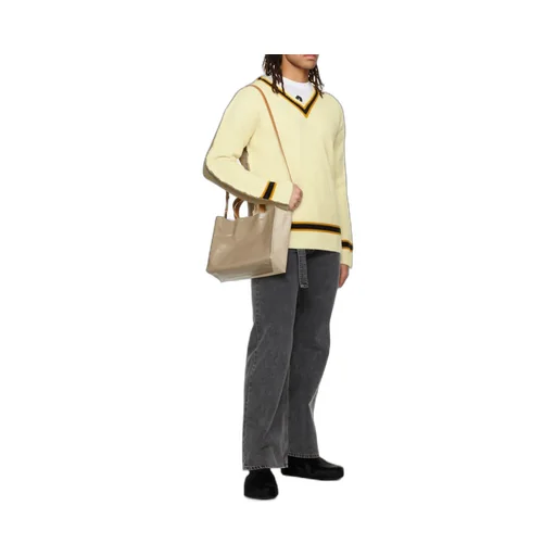 Logo Print Leather Shoulder Bag