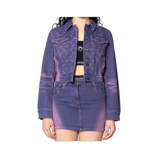 Moon Laser Denim Cropped Jacket
