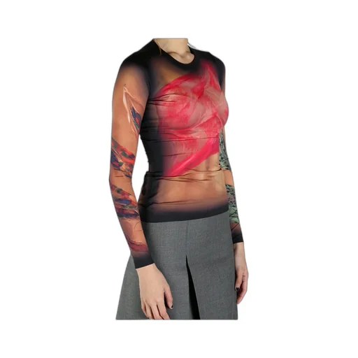 Graphic Printed Long-Sleeved Top
