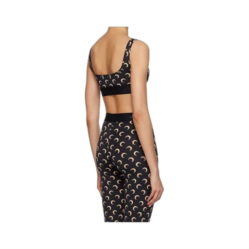 Moon-Print Knitted Sports Bra