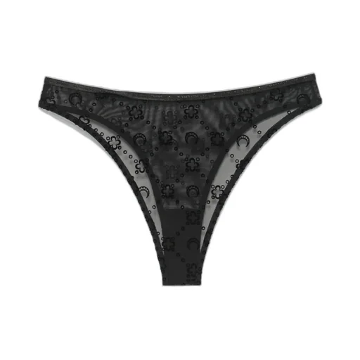Mesh Flock High Waist Panties