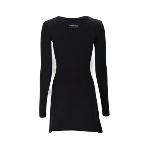 Logo Patch Cut-Out Ribbed Mini Dress