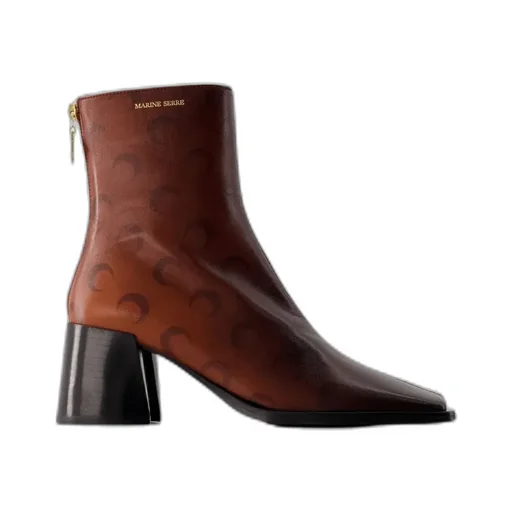 Square Toe Zipped Ankle Boots