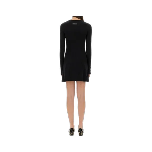 Logo Patch Cut-Out Ribbed Mini Dress