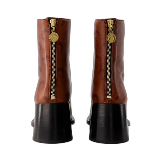 Square Toe Zipped Ankle Boots