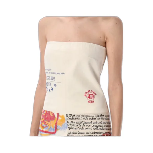 Graphic Printed Bustier Midi Dress